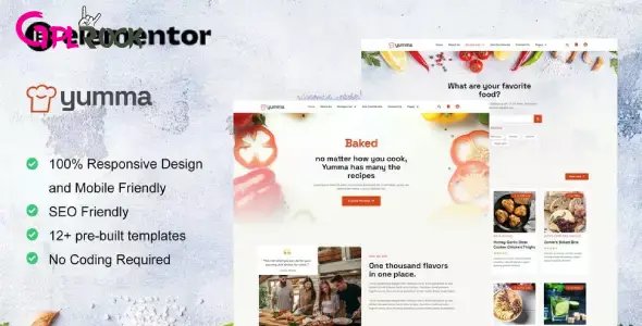 Yumma – Food Recipe Elementor Template Kit
